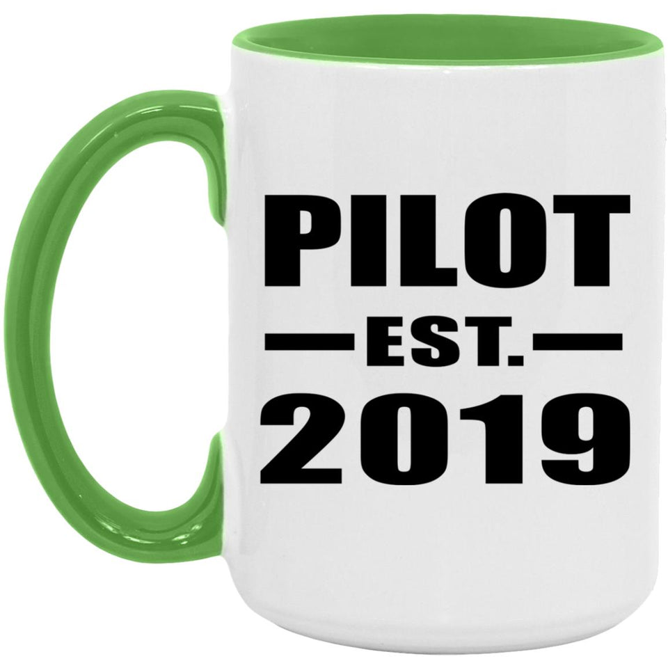 Pilot Established EST. 2019 - 15oz Accent Mug Green