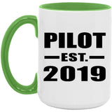 Pilot Established EST. 2019 - 15oz Accent Mug Green