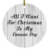 All I Want For Christmas Is My Canaan Dog - Circle Ornament F