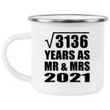 56th Anniversary Square Root of 3136 Years As Mr & Mrs 2021 - 12oz Camping Mug