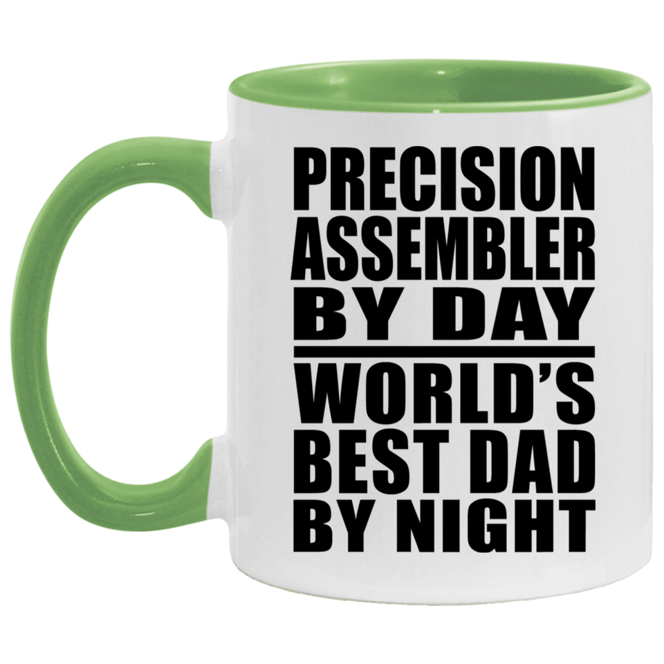 Precision Assembler By Day World's Best Dad By Night - 11oz Accent Mug Green