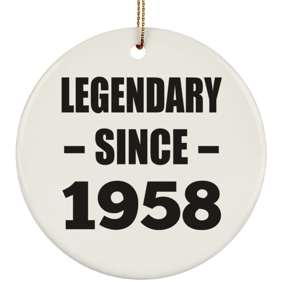 66th Birthday Legendary Since 1958 - Circle Ornament