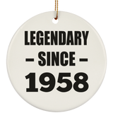 66th Birthday Legendary Since 1958 - Circle Ornament