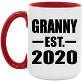 Granny Established EST. 2020 - 15oz Accent Mug Red