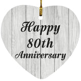 Happy 80th Anniversary - Heart Ornament F