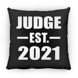 Judge Established EST. 2021 - Throw Pillow Black