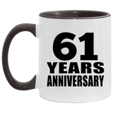 61st Anniversary 61 Years - 11oz Accent Mug Black