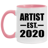 Artist Established EST. 2020 - 11oz Accent Mug Pink