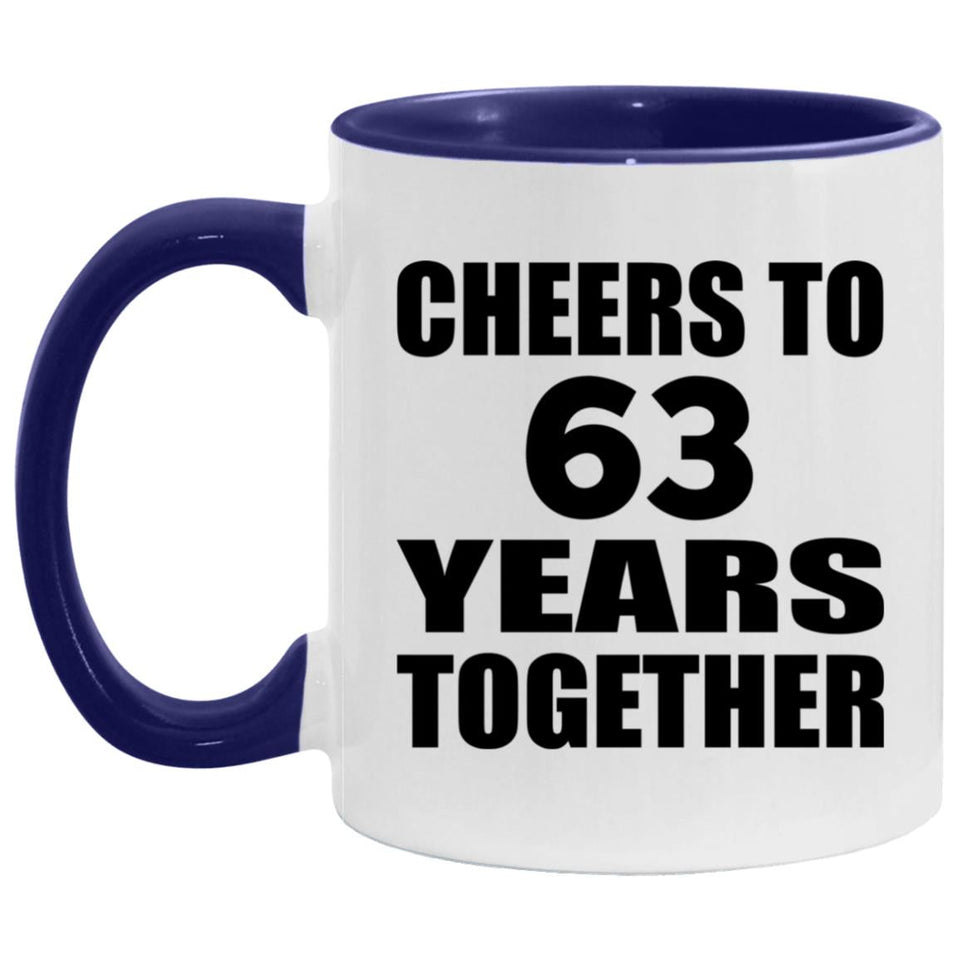63rd Anniversary Cheers To 63 Years Together - 11oz Accent Mug Purple