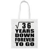 6th Anniversary Square Root of 36 Years Down Forever To Go - Tote Bag White