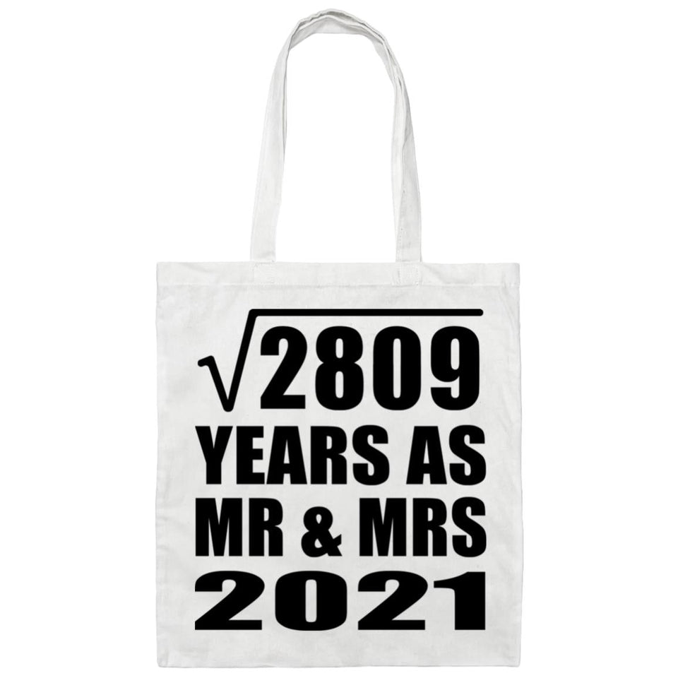 53rd Anniversary Square Root of 2809 Years As Mr & Mrs 2021 - Tote Bag White