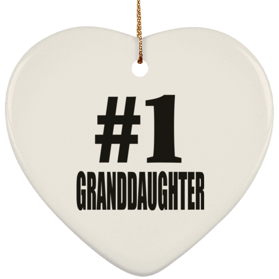Number One #1 Granddaughter - Heart Ornament