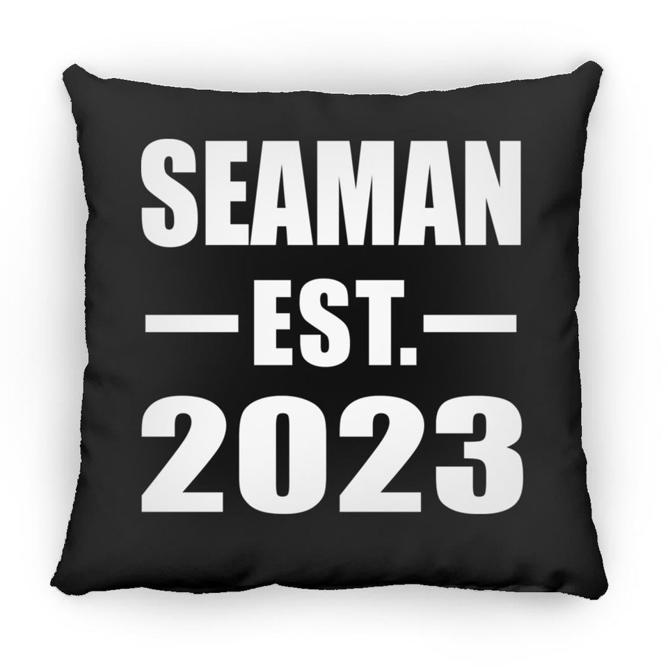 Seaman Established EST. 2023 - Throw Pillow Black
