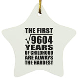 98th Birthday Square Root of 9604 Years of Childhood - Star Ornament