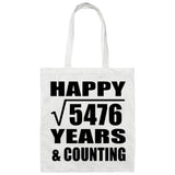 Happy 74th Anniversary Square Root of 5476 Years & Counting - Tote Bag White