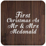 First Christmas As Mr & Mrs Mcdonald - Drink Coaster D
