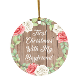 First Christmas With My Boyfriend - Circle Ornament B