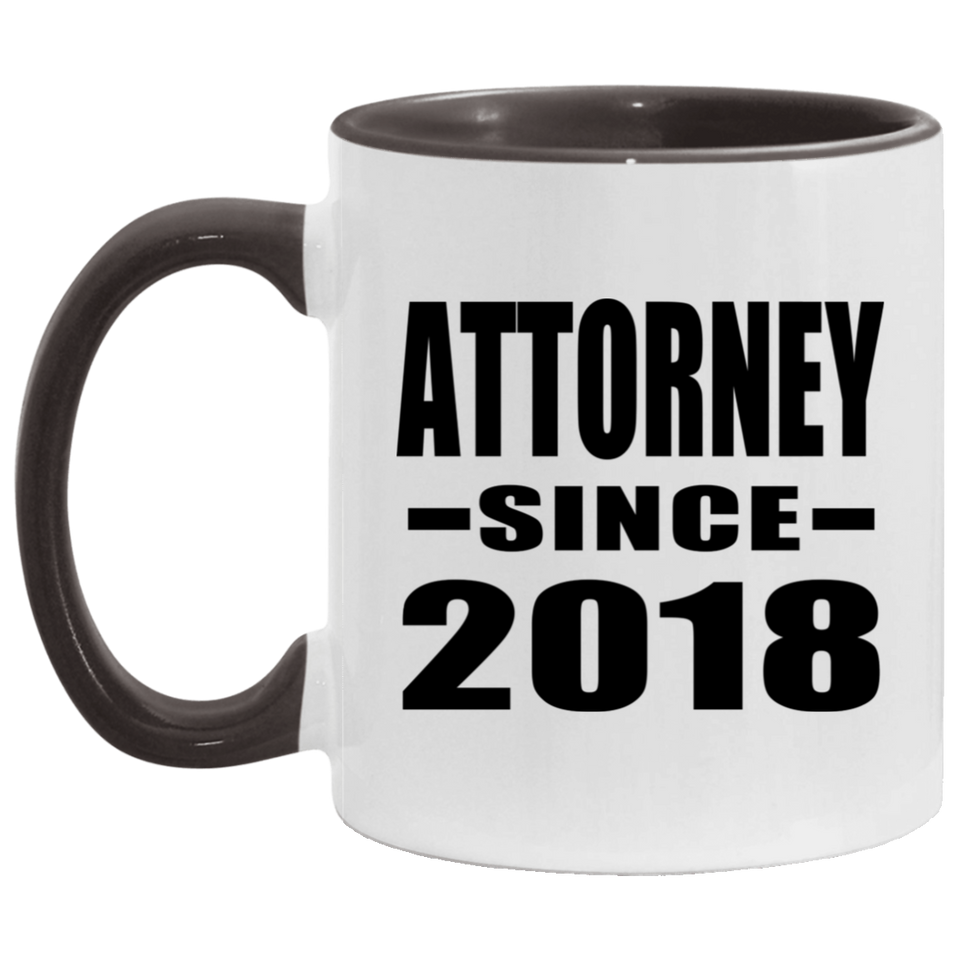 Attorney Since 2018 - 11oz Accent Mug Black
