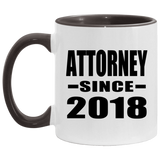 Attorney Since 2018 - 11oz Accent Mug Black