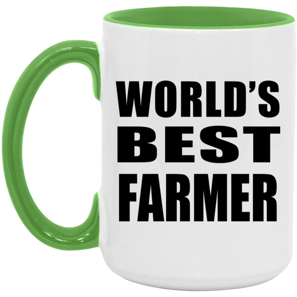 World's Best Farmer - 15oz Accent Mug Green