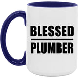 Blessed Plumber - 15oz Accent Mug Purple