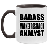 Badass Market Research Analyst - 11oz Accent Mug Black