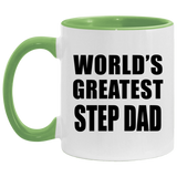 World's Greatest Step Dad - 11oz Accent Mug Green