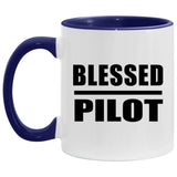 Blessed Pilot - 11oz Accent Mug Purple