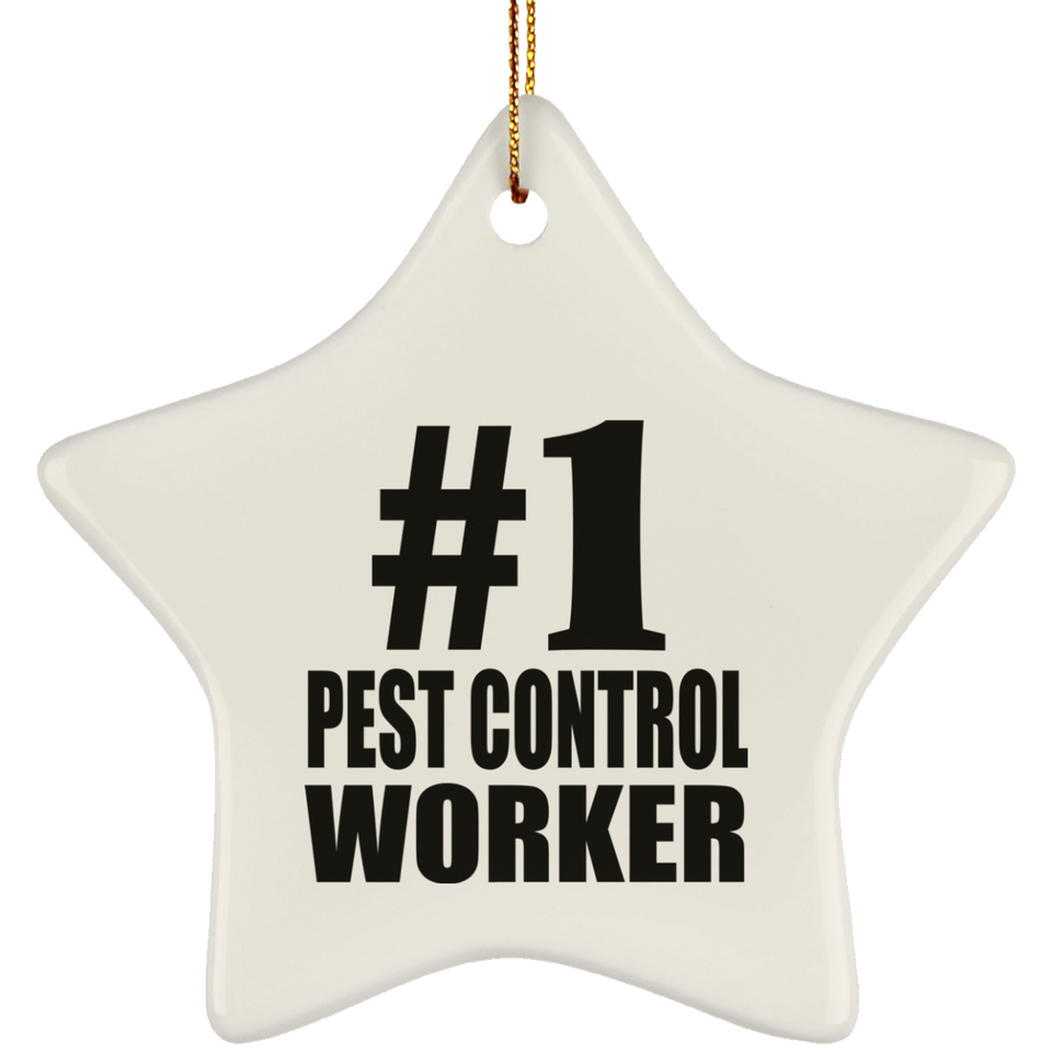 Number One #1 Pest Control Worker - Star Ornament