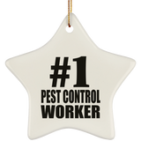 Number One #1 Pest Control Worker - Star Ornament