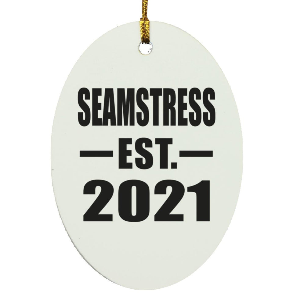 Seamstress Established EST. 2021 - Oval Ornament