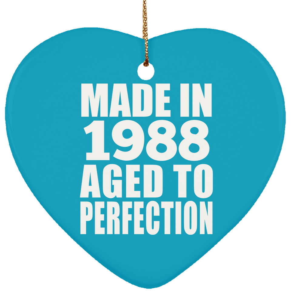 36th Birthday Made In 1988 Aged to Perfection - Heart Ornament