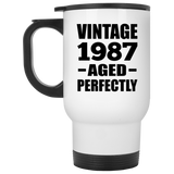 37th Birthday Vintage 1987 Aged Perfectly - White Travel Mug