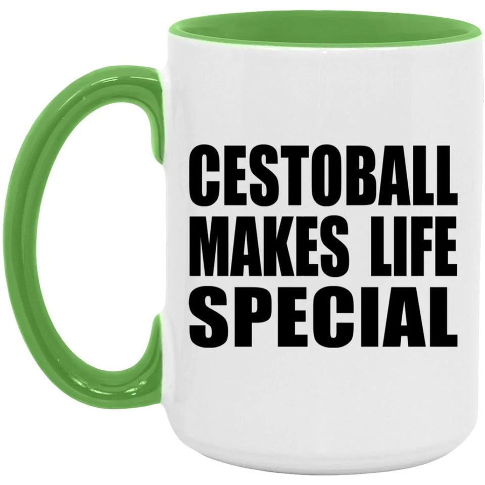 Cestoball Makes Life Special - 15oz Accent Mug Green