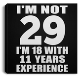 29th Birthday I'm Not 29 I'm 18 With 11 Years Experience - Canvas Square