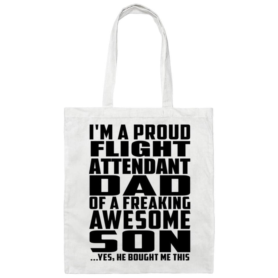 Proud Flight Attendant Dad Of Awesome Son - Tote Bag White