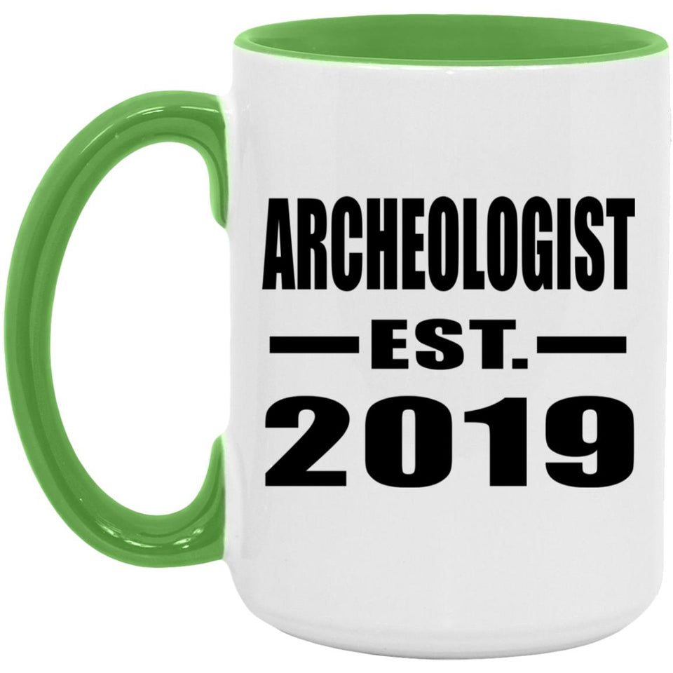 Archeologist Established EST. 2019 - 15oz Accent Mug Green