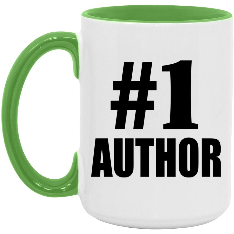 Number One #1 Author - 15oz Accent Mug Green