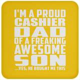 Proud Cashier Dad Of Awesome Son - Drink Coaster