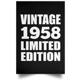 66th Birthday Vintage 1958 Limited Edition - Poster Portrait