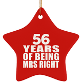 56th Anniversary 56 Years Of Being Mrs Right - Star Ornament