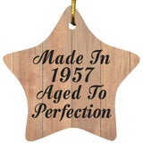 67th Birthday Made In 1957 Aged To Perfection - Star Ornament C