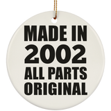 22nd Birthday Made in 2002 All Parts Original - Circle Ornament