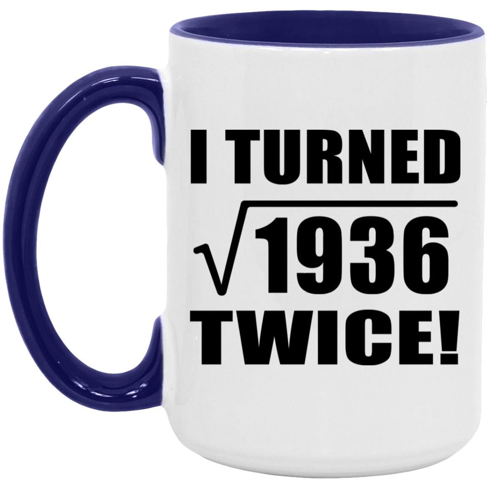 88th Birthday I Turned Square Root of 1936 Twice - 15oz Accent Mug Purple