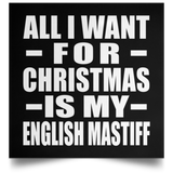 All I Want For Christmas Is My English Mastiff - Poster Square