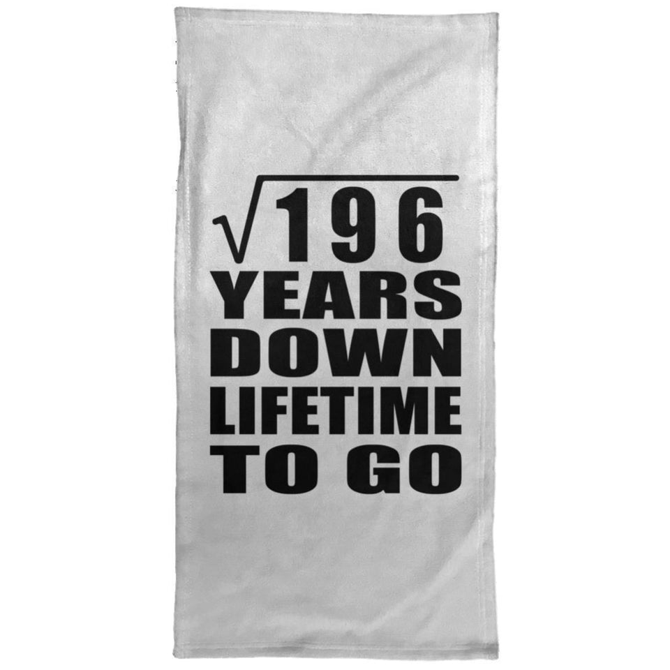 14th Anniversary Square Root of 196 Years Lifetime To Go - Hand Towel
