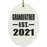 Grandfather Established EST. 2021 - Oval Ornament