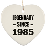 39th Birthday Legendary Since 1985 - Heart Ornament