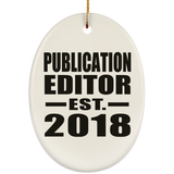 Publication Editor Established EST. 2018 - Oval Ornament