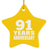 91st Anniversary 91 Years - Star Ornament